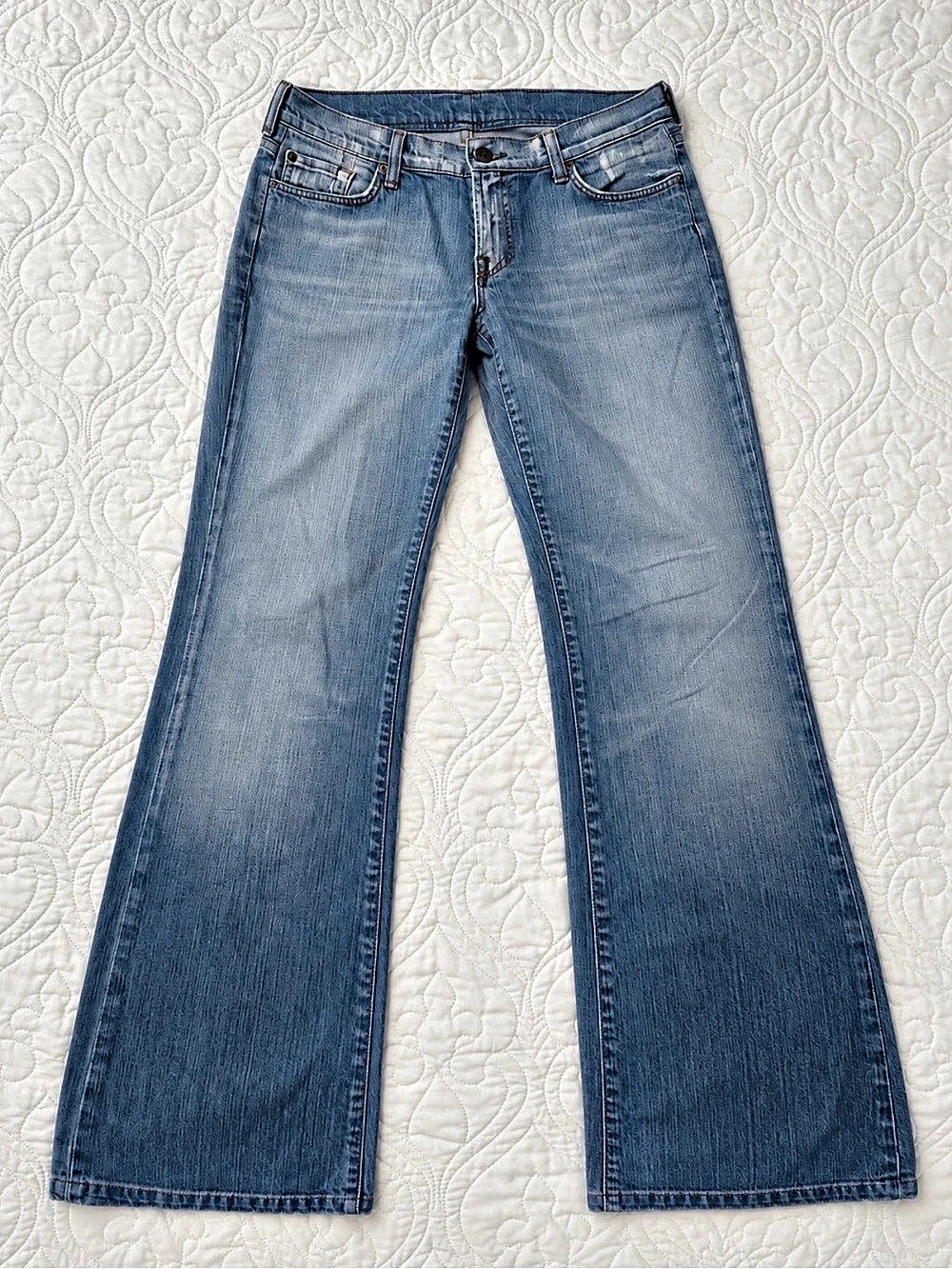 7 For All Mankind Dojo Women's Flare Jeans Waist 32 Blue